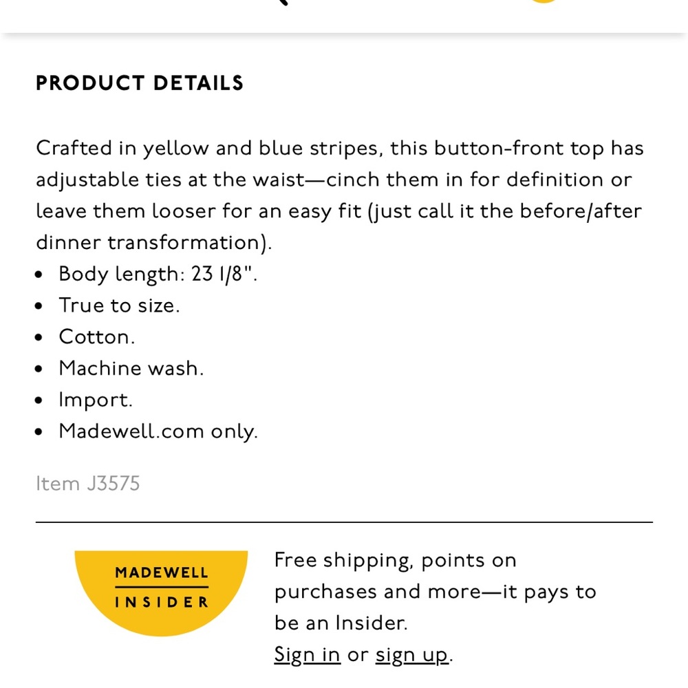 Madewell Drawstring-Waist Shirt in Atlantic Stripe - Picture 9 of 9